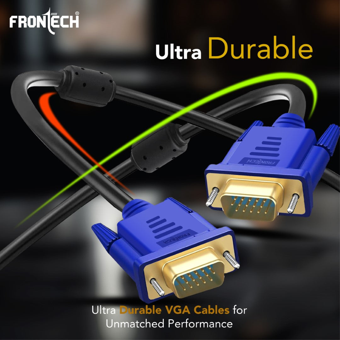 Frontech VGA Cable - 1.5M | Enhanced Signal Transmission for HD Audio/Video (NC-0027) Frontech VGA Cable - 1.5M | Enhanced Signal Transmission for HD Audio/Video (NC-0027)